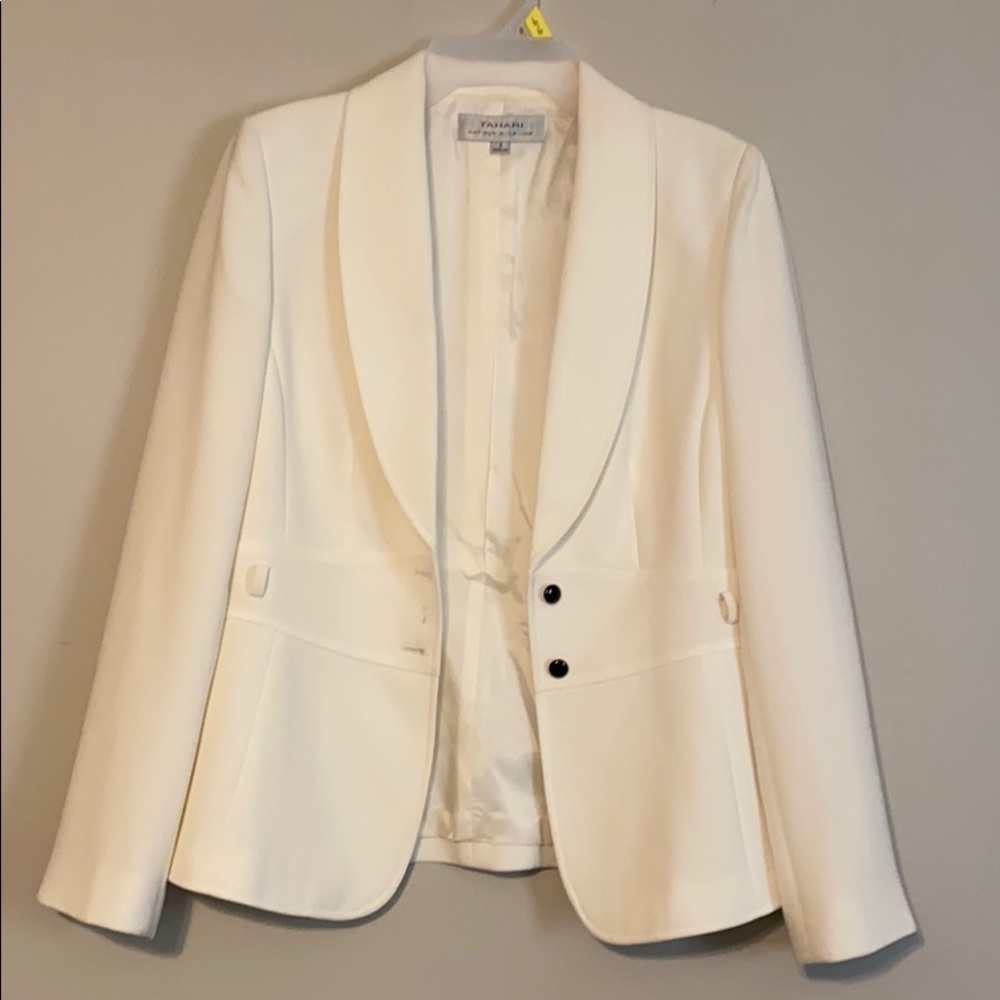 Off white suit jacket.